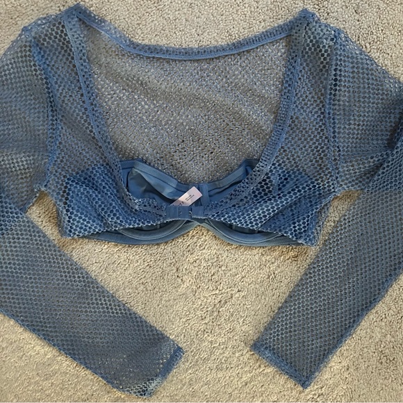 URBAN OUTFITTERS UO Out From Under Overdrive Mesh Long Sleeve Top Slate S NWOT - Picture 10 of 12